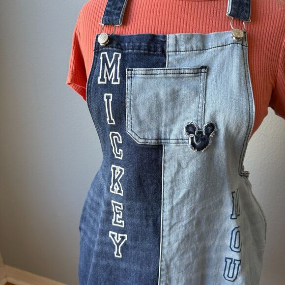 Disney Her Universe Mickey Mouse Denim Overall Dress Size Medium - Picture 5 of 12